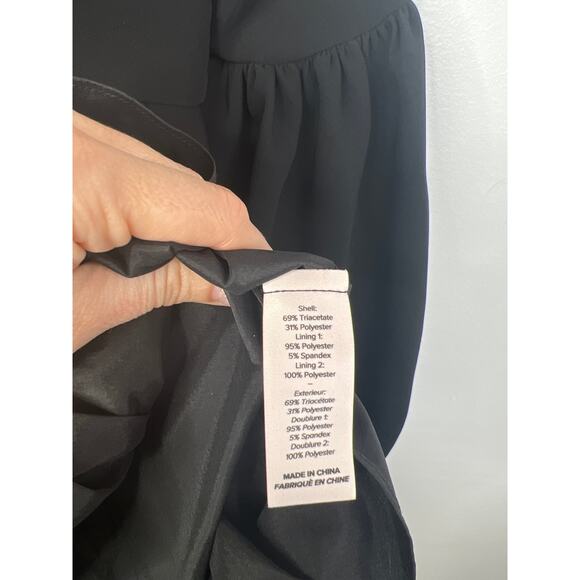 NWT Cinq A Sept Dorina Balloon Long Sleeve Fit & Flare Black Mini Dress Size: 0 - Picture 10 of 12